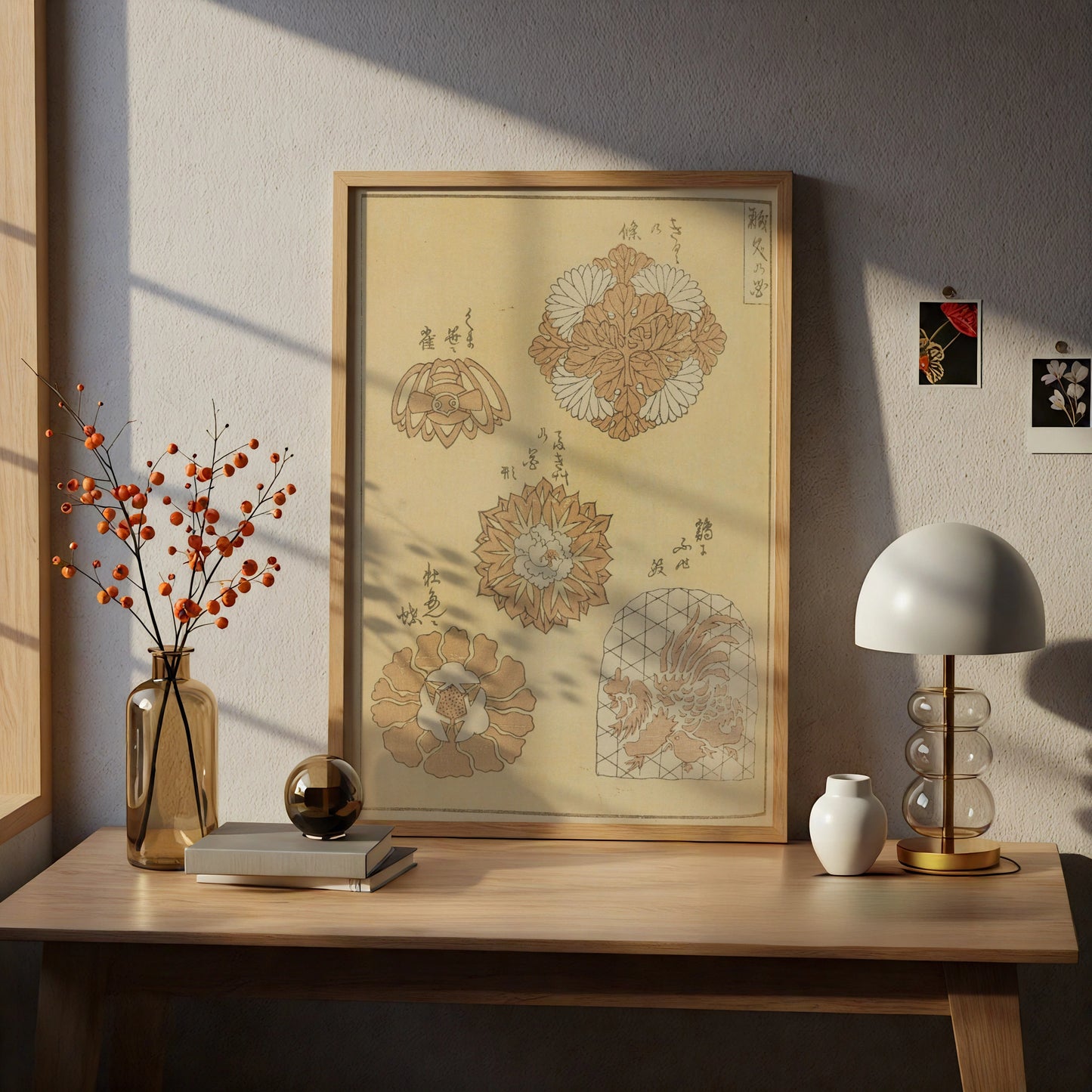 Vintage Japanese Woodblock Art Print, Bijutsukai 1901 Floral Motif, Japandi Wall Art – A4 print