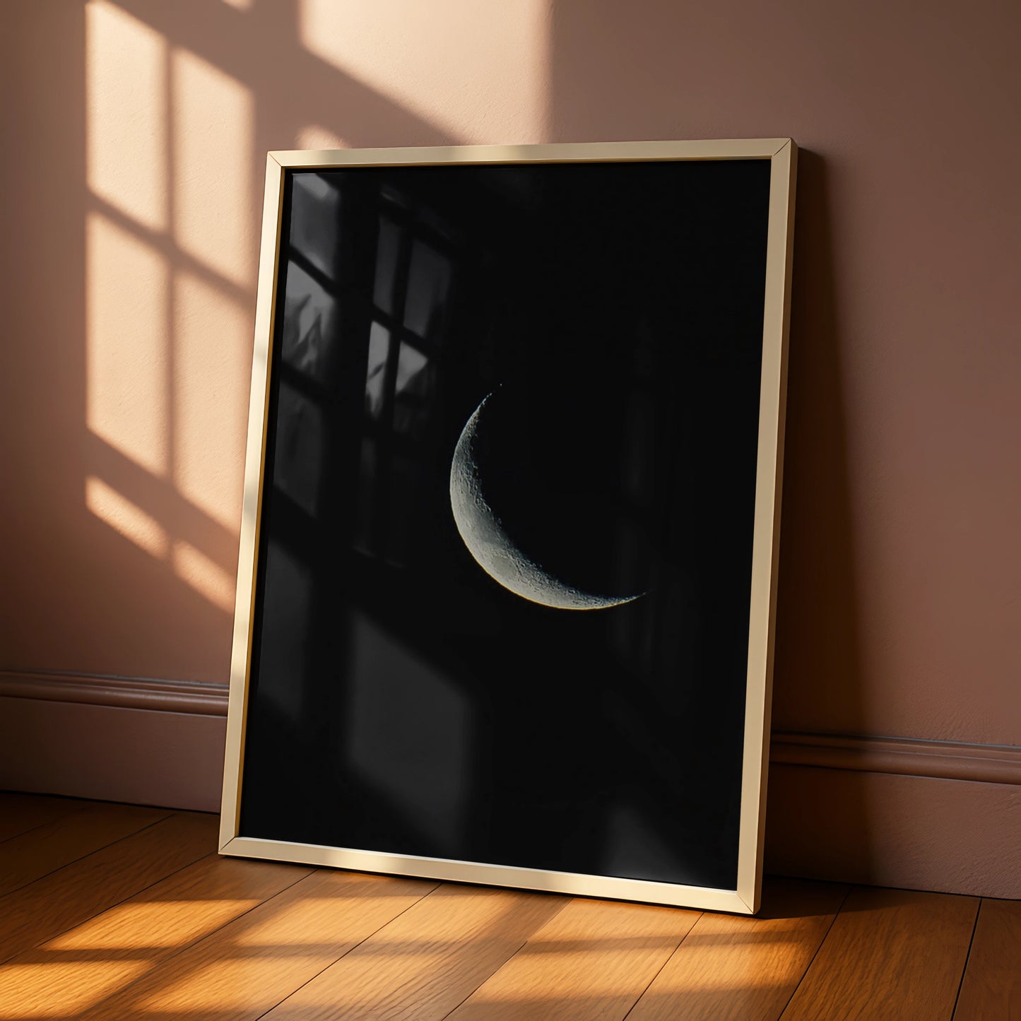 Halloween Crescent Moon Poster, Dark Night Sky Wall Art, Lunar Print, Gothic Celestial Decor