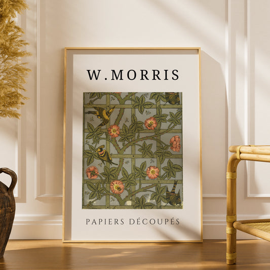 William Morris Botanical Wall Art Print | Birds Floral Vintage Poster, Living Room Decor – product image 1