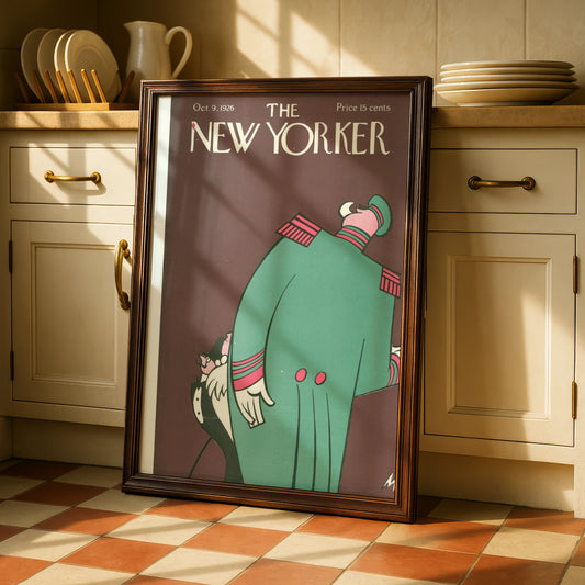 The New Yorker October 1926 Vintage Cover Poster, Art Deco Military Figure Wall Art