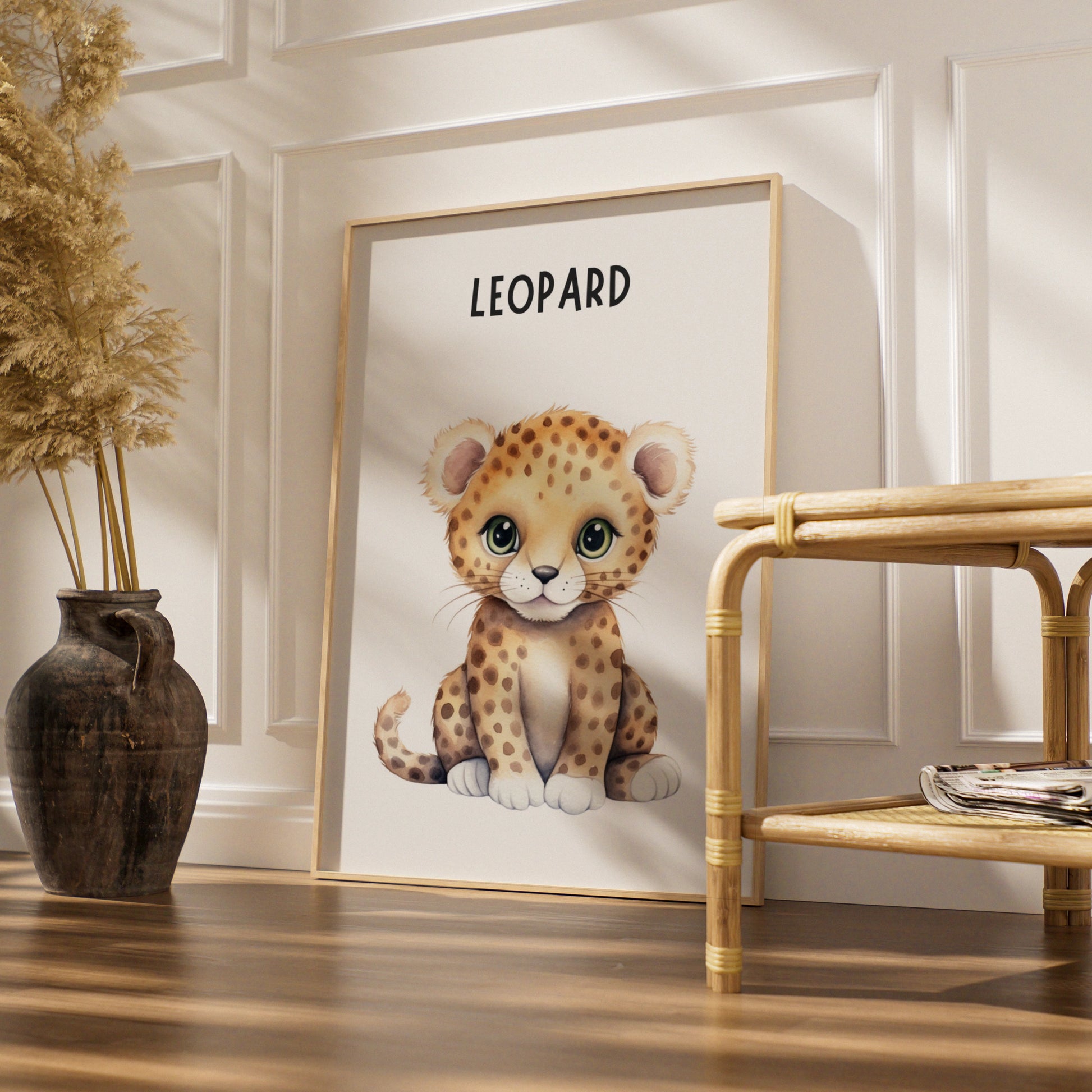 Leopard Nursery Wall Art, Baby Animal Print, Safari Poster for Kids Room Decor