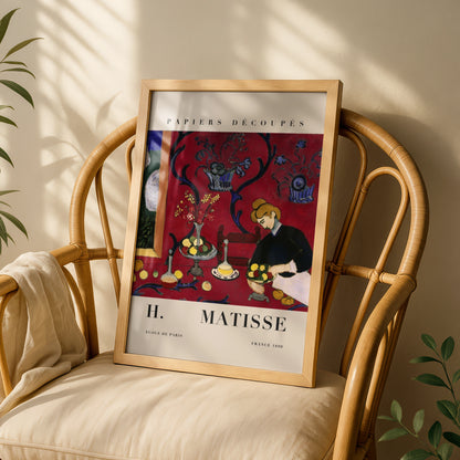 Red Room Wall Art Print, Colourful Fauvist Vintage Living Room Poster – product image 3