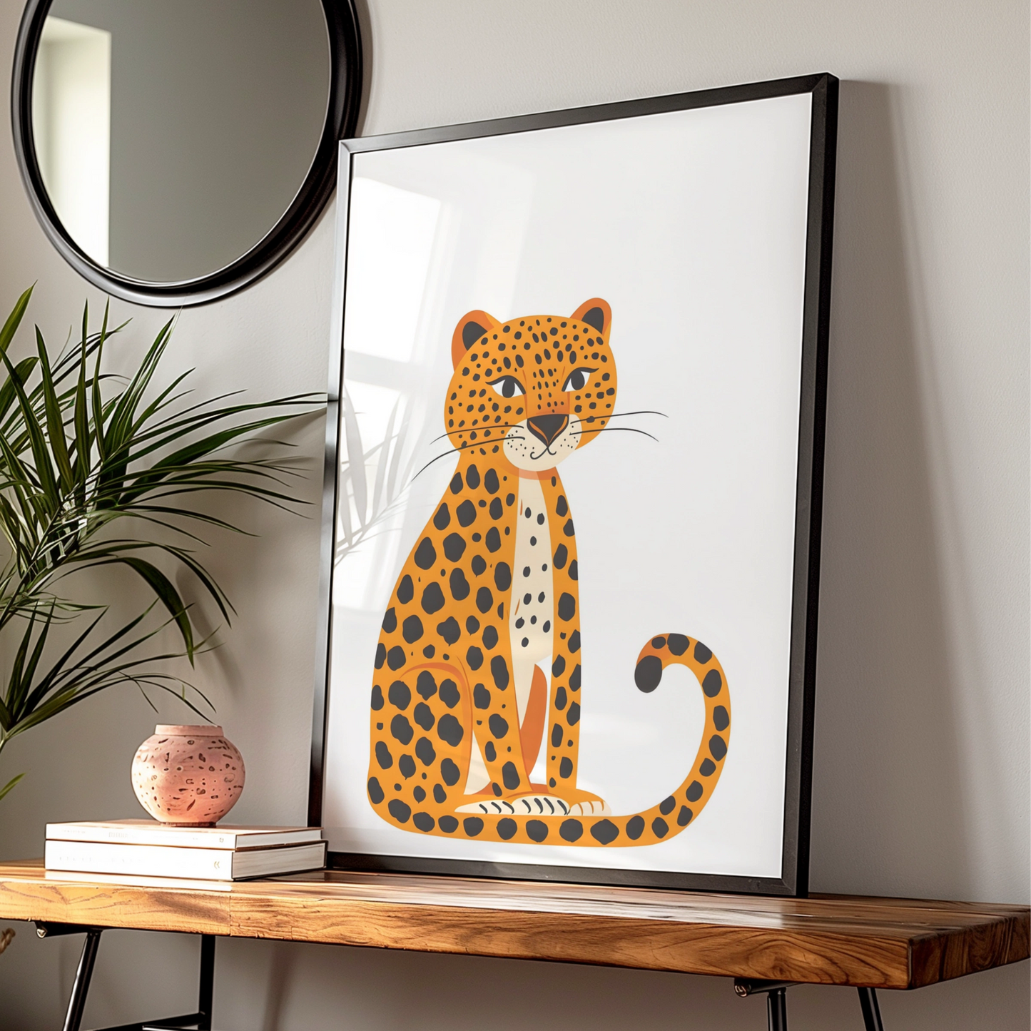 Leopard Nursery Wall Art, Cute Safari Animal Print, Kids Room Jungle Poster, Baby Decor