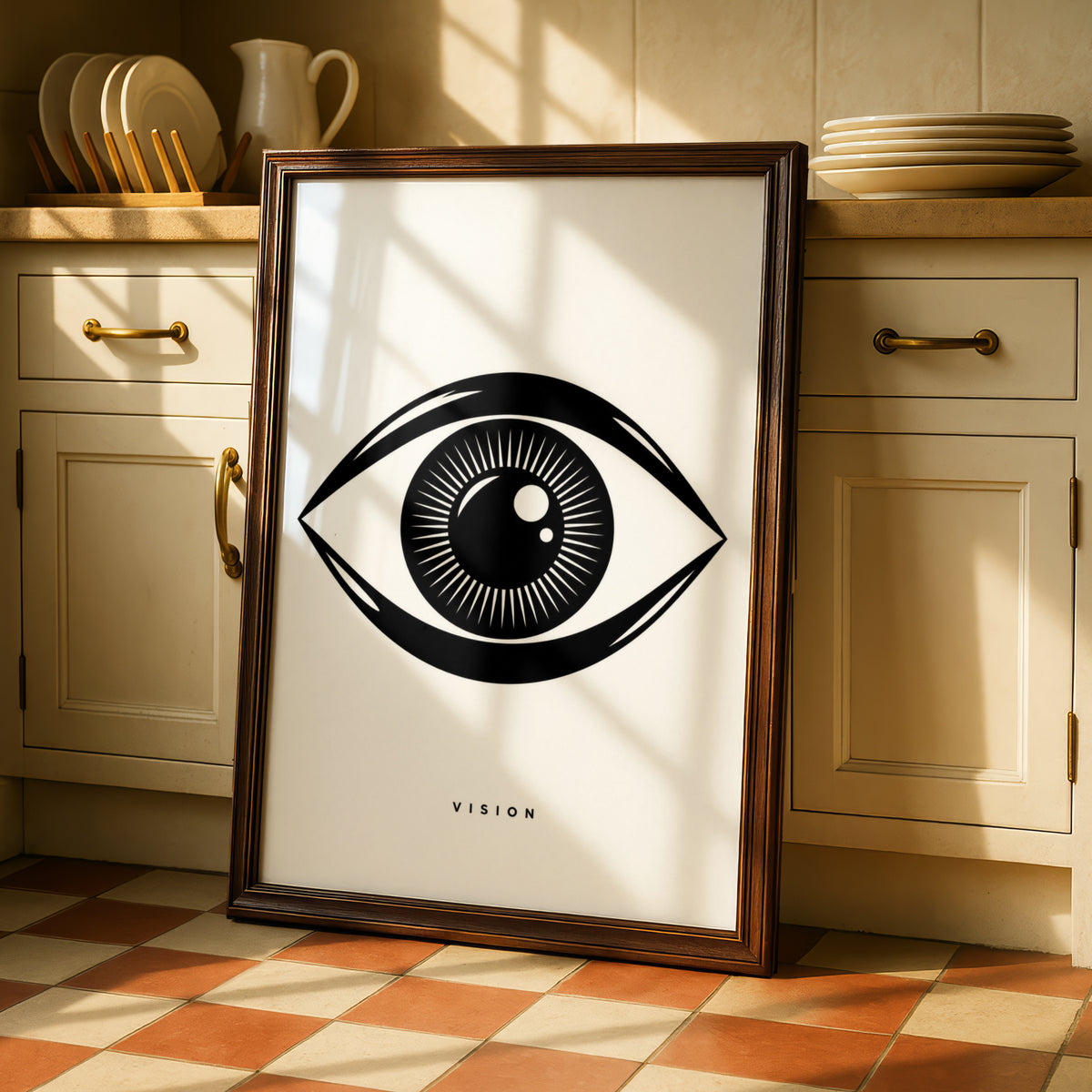 Vision Eye Print, Monochrome Wall Art, Minimalist Black and White Poster, Gallery Wall Decor