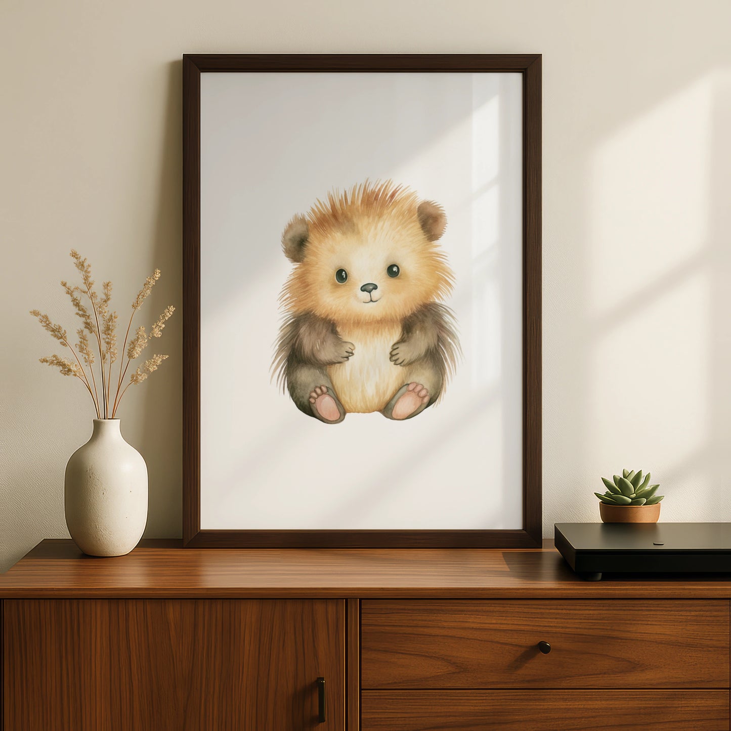 Cute Baby Bear Nursery Wall Art, Watercolour Animal Poster, Kids Room Decor Print