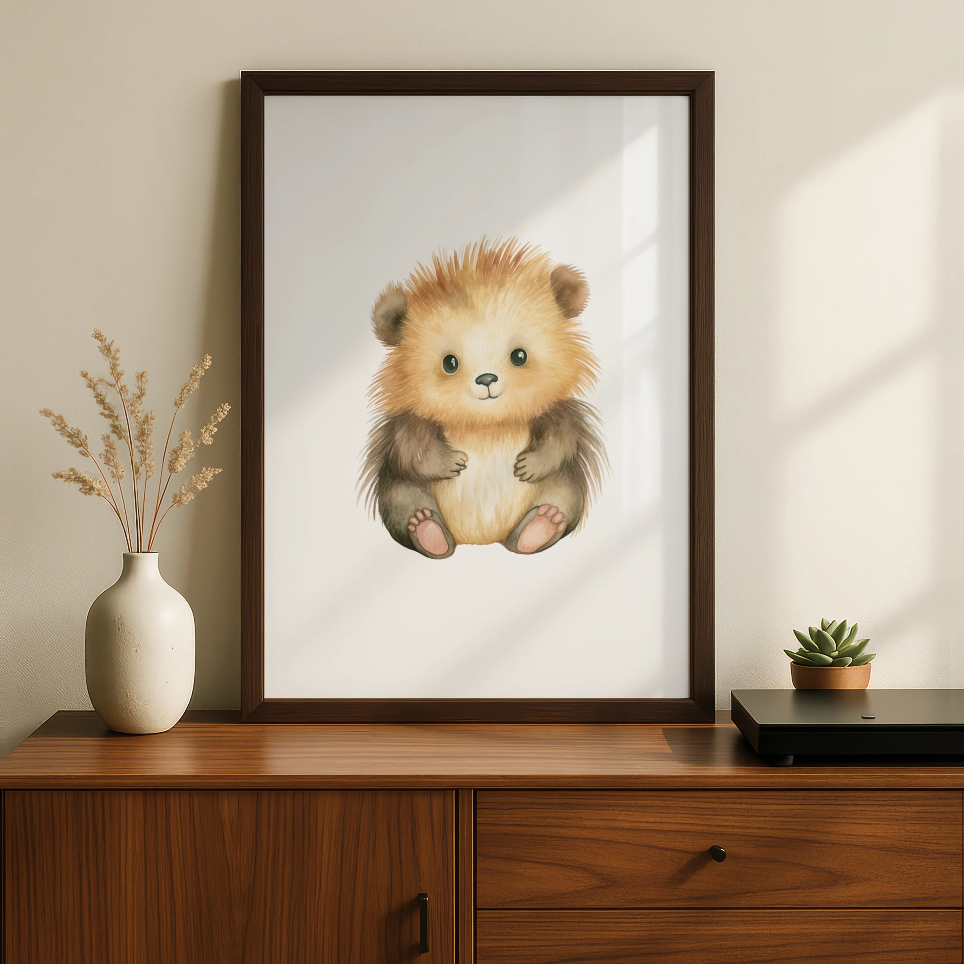 Cute Baby Bear Nursery Wall Art, Watercolour Animal Poster, Kids Room Decor Print
