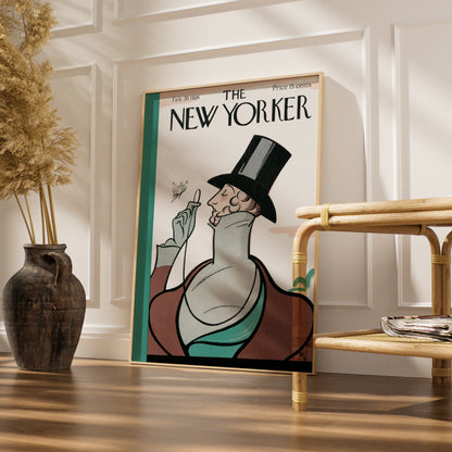 New Yorker Cover Feb 1926 Poster, Vintage Top Hat Dandy Art, Art Deco Wall Print