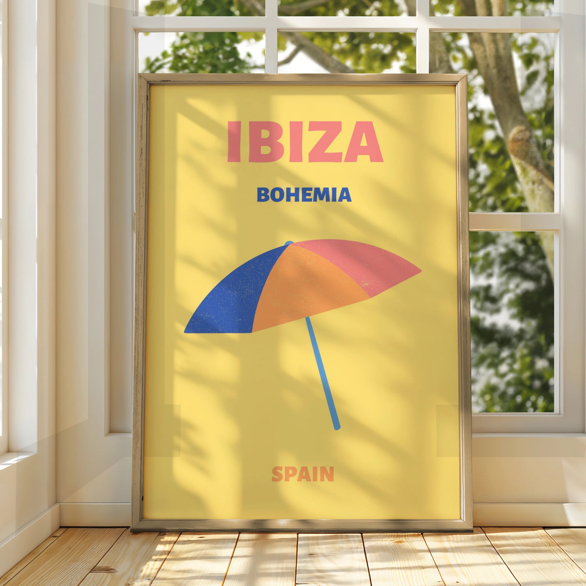 Ibiza Travel Poster, Spain Wall Art, Retro Beach Print, Boho Summer Holiday Decor