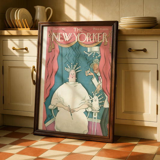 The New Yorker 1927 Cover Poster, Vintage Hair Salon Art, Art Deco Wall Print