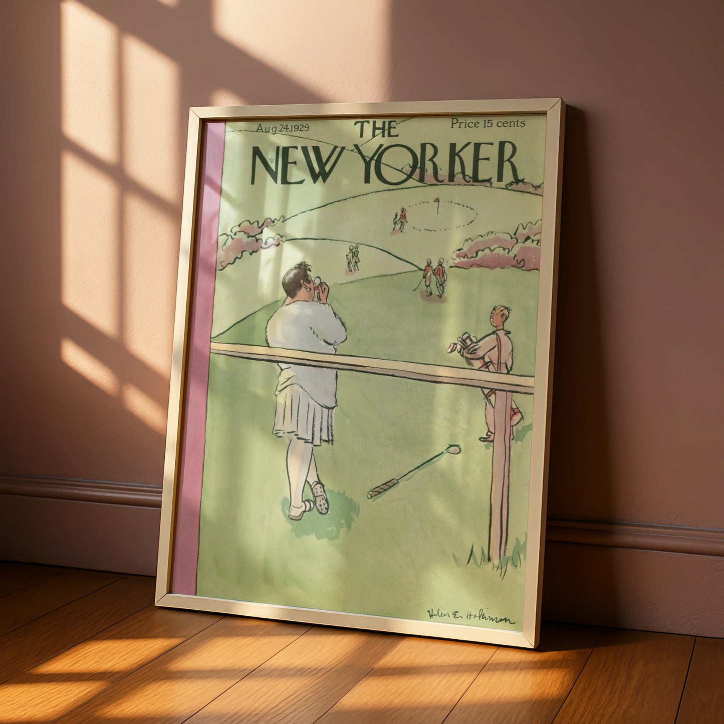 The New Yorker August 1929 Golf Cover Art Poster, Vintage Magazine Wall Print