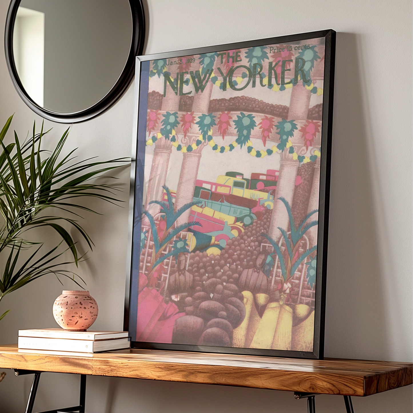 New Yorker 1929 Cover Art Poster, Vintage Art Deco Car Show Print, Retro Wall Art