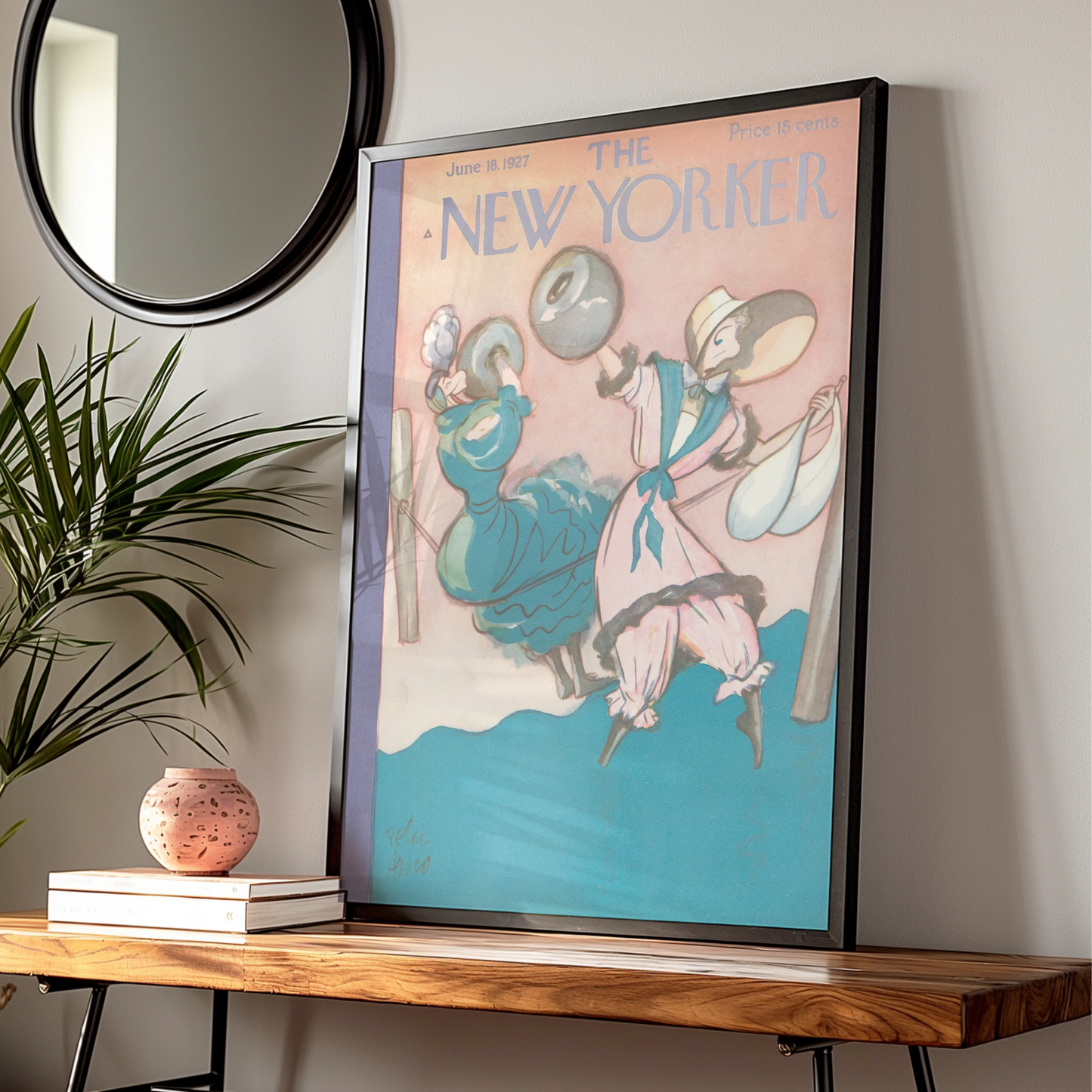 The New Yorker June 1927 Vintage Cover Poster, Women Beach Ball Art Print