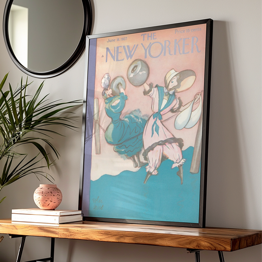 The New Yorker June 1927 Vintage Cover Poster, Women Beach Ball Art Print