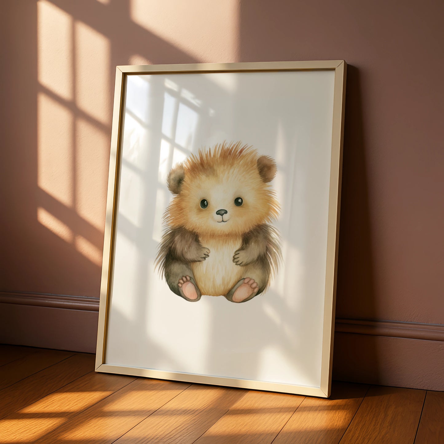 Cute Baby Bear Nursery Wall Art, Watercolour Animal Poster, Kids Room Decor Print