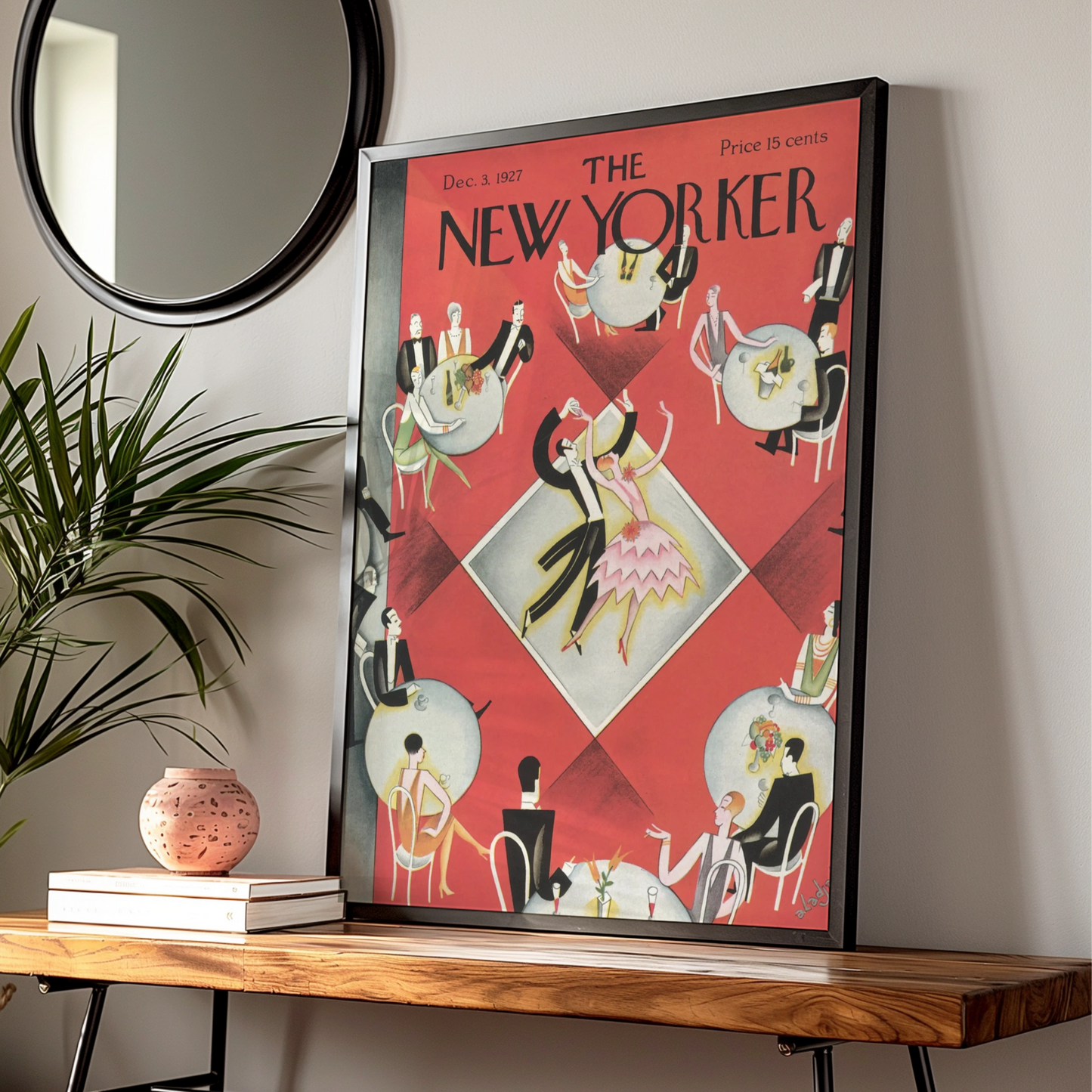 The New Yorker 1927 Art Deco Dance Cover Poster, Vintage Red Jazz Age Wall Art