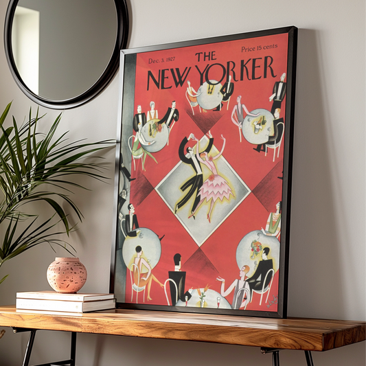 The New Yorker 1927 Art Deco Dance Cover Poster, Vintage Red Jazz Age Wall Art