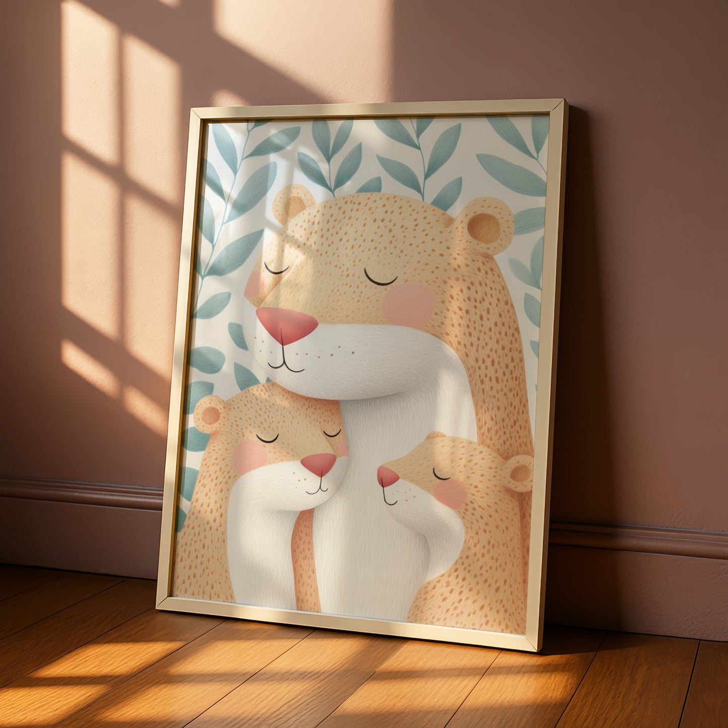 Bear Family Nursery Wall Art, Cute Bear Print, Baby Animal Poster, Kids Room Decor