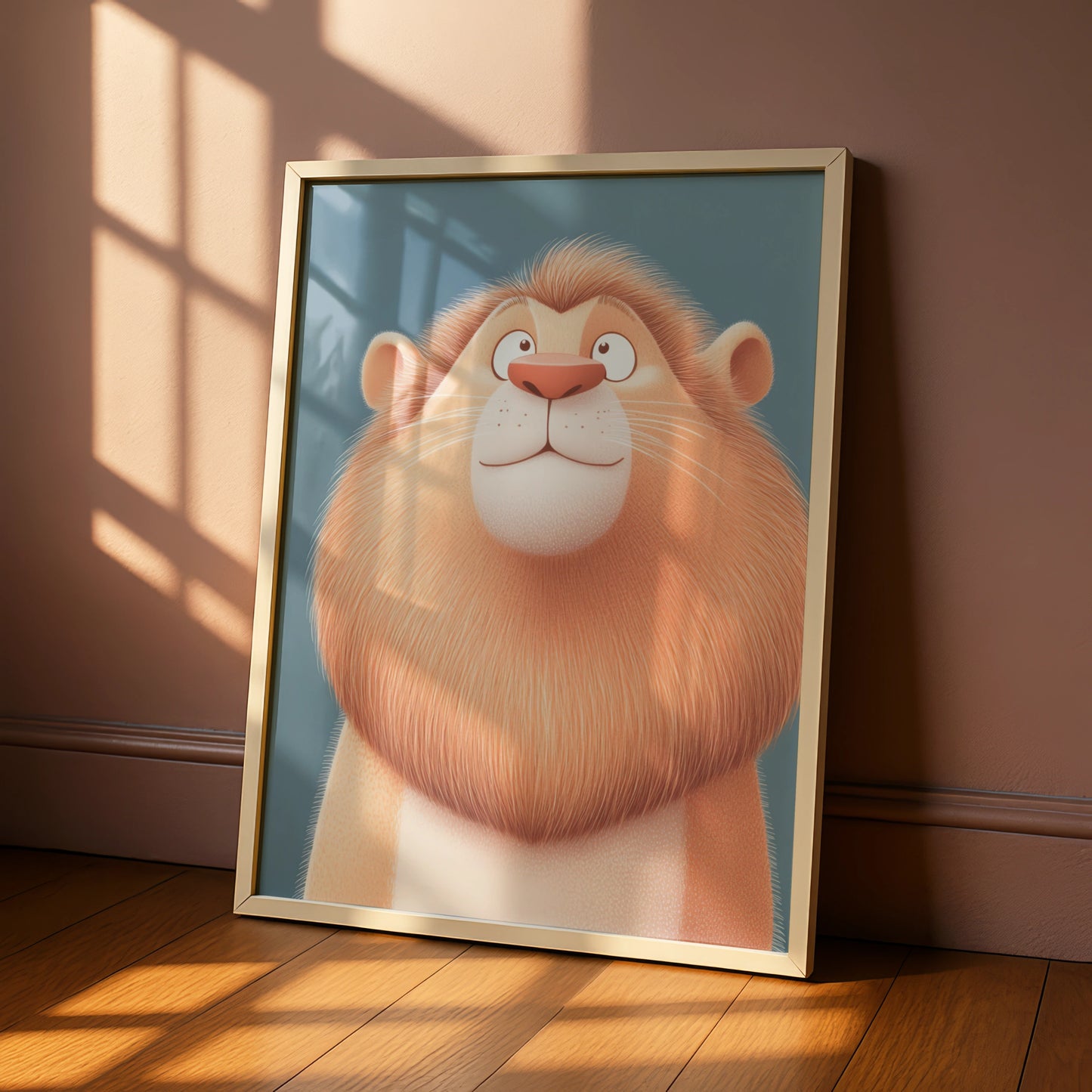 Cute Lion Nursery Wall Art, Baby Boy Room Poster, Kids Animal Print, Children's Decor