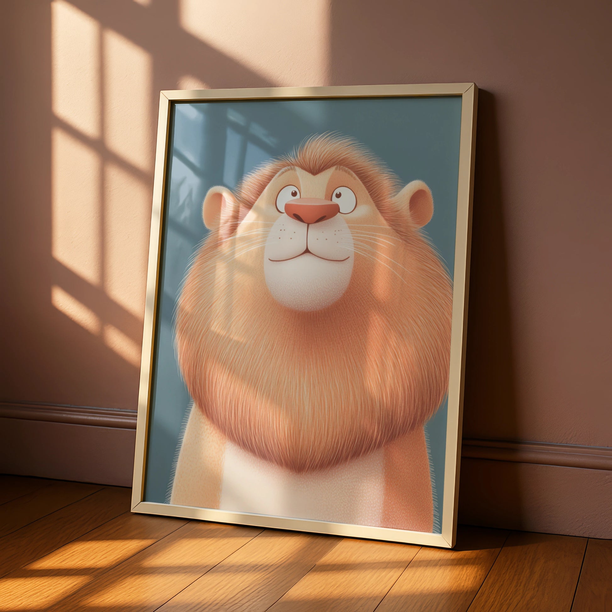 Cute Lion Nursery Wall Art, Baby Boy Room Poster, Kids Animal Print, Children's Decor