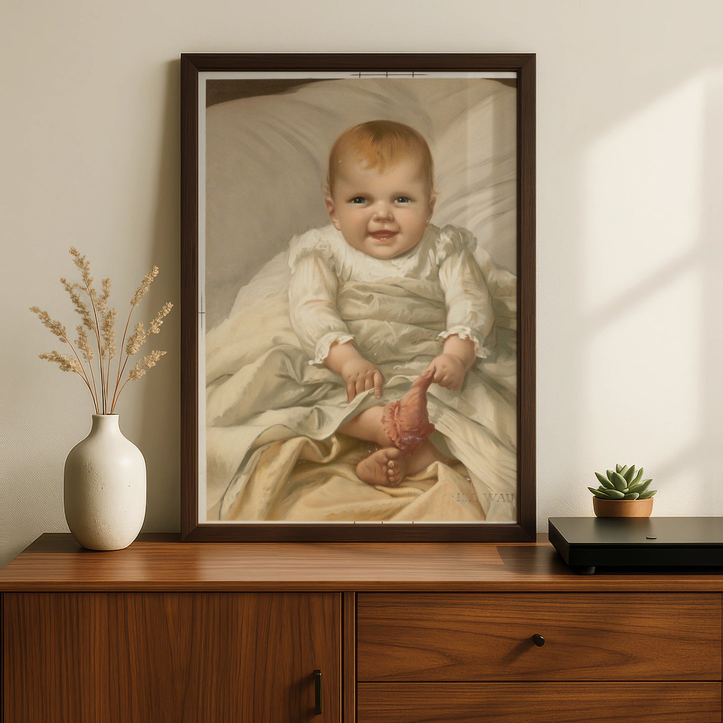 Creepy Victorian Baby Halloween Art Print, Spooky Vintage Portrait Poster, Dark Humour Wall Art