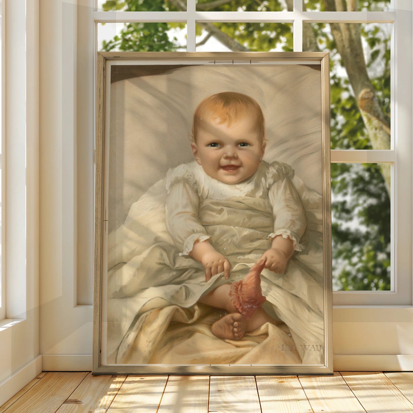 Creepy Victorian Baby Halloween Art Print, Spooky Vintage Portrait Poster, Dark Humour Wall Art