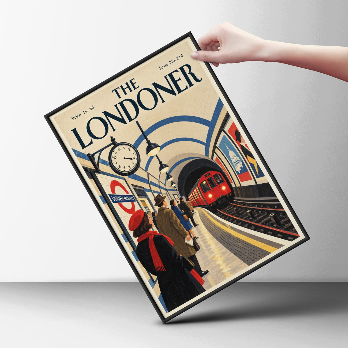 The Londoner Vintage Magazine Cover Poster, London Underground Wall Art, Retro Tube Station Art