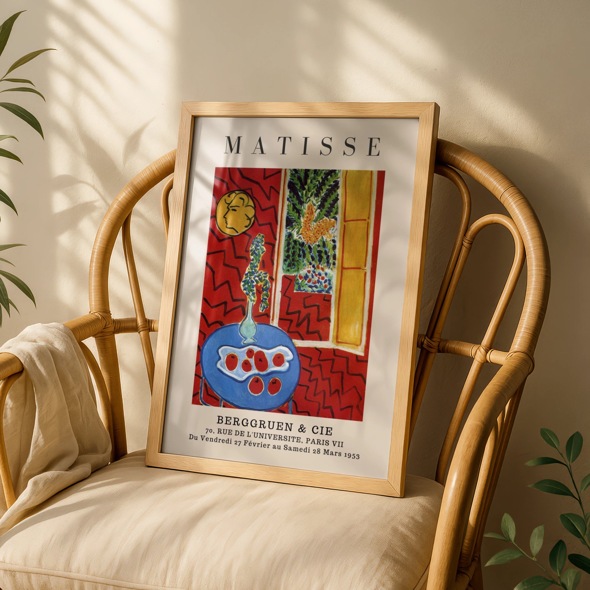 Red Interior Wall Art Print, Colourful Vintage Modernist Poster – product image 3