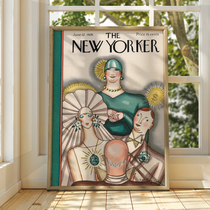 The New Yorker June 1926 Cover Art Poster, Art Deco Fashion Wall Art Print