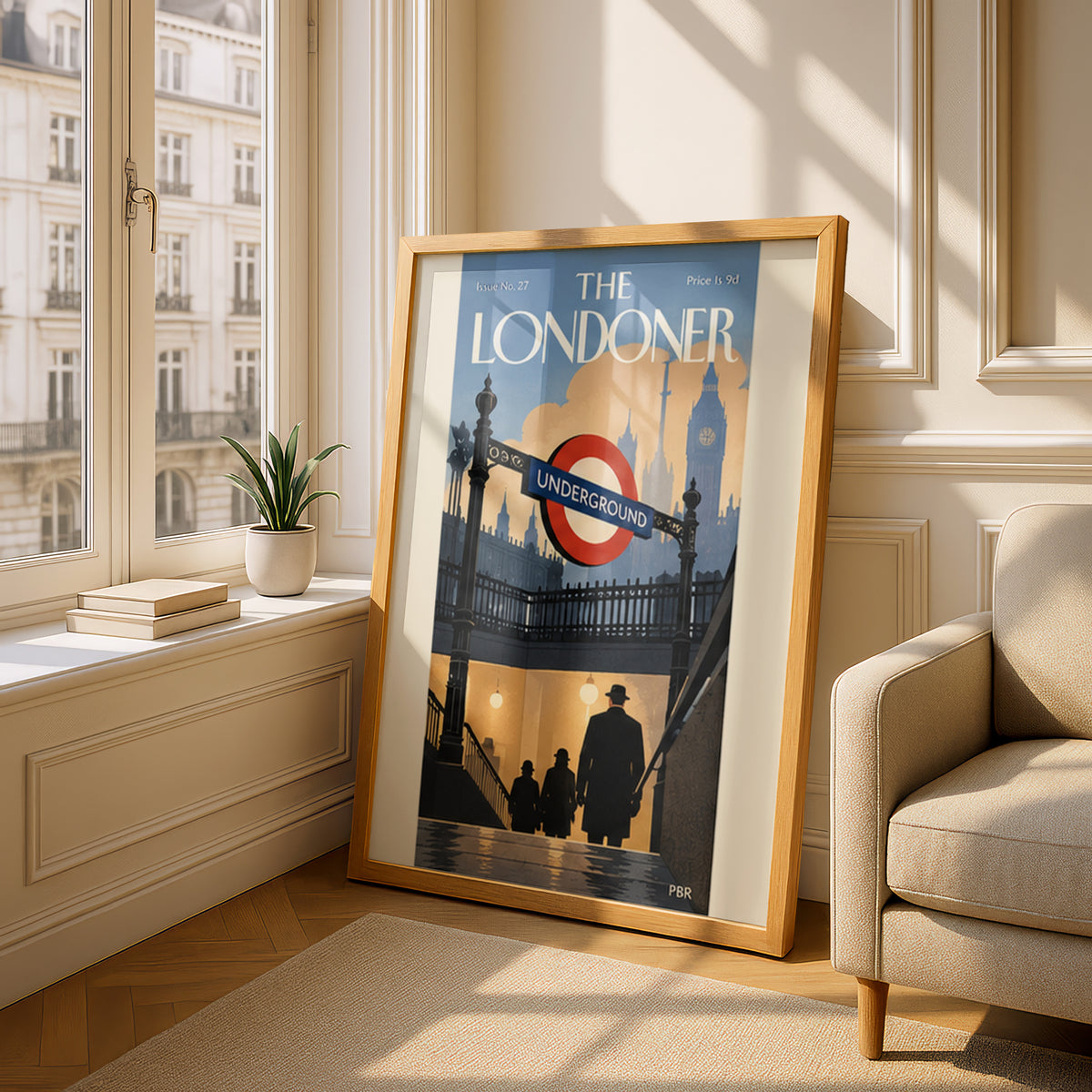London Underground Poster, Vintage Magazine Cover Wall Art, Big Ben Art Print for Living Room