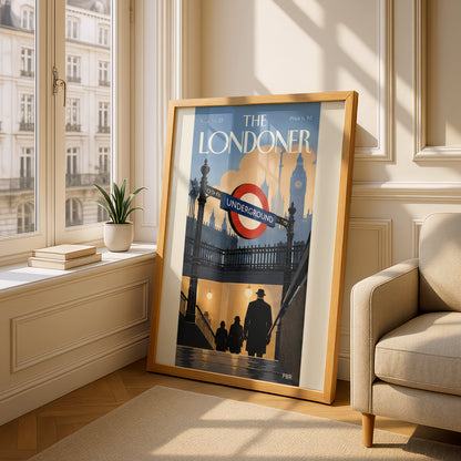 London Underground Poster, Vintage Magazine Cover Wall Art, Big Ben Art Print for Living Room
