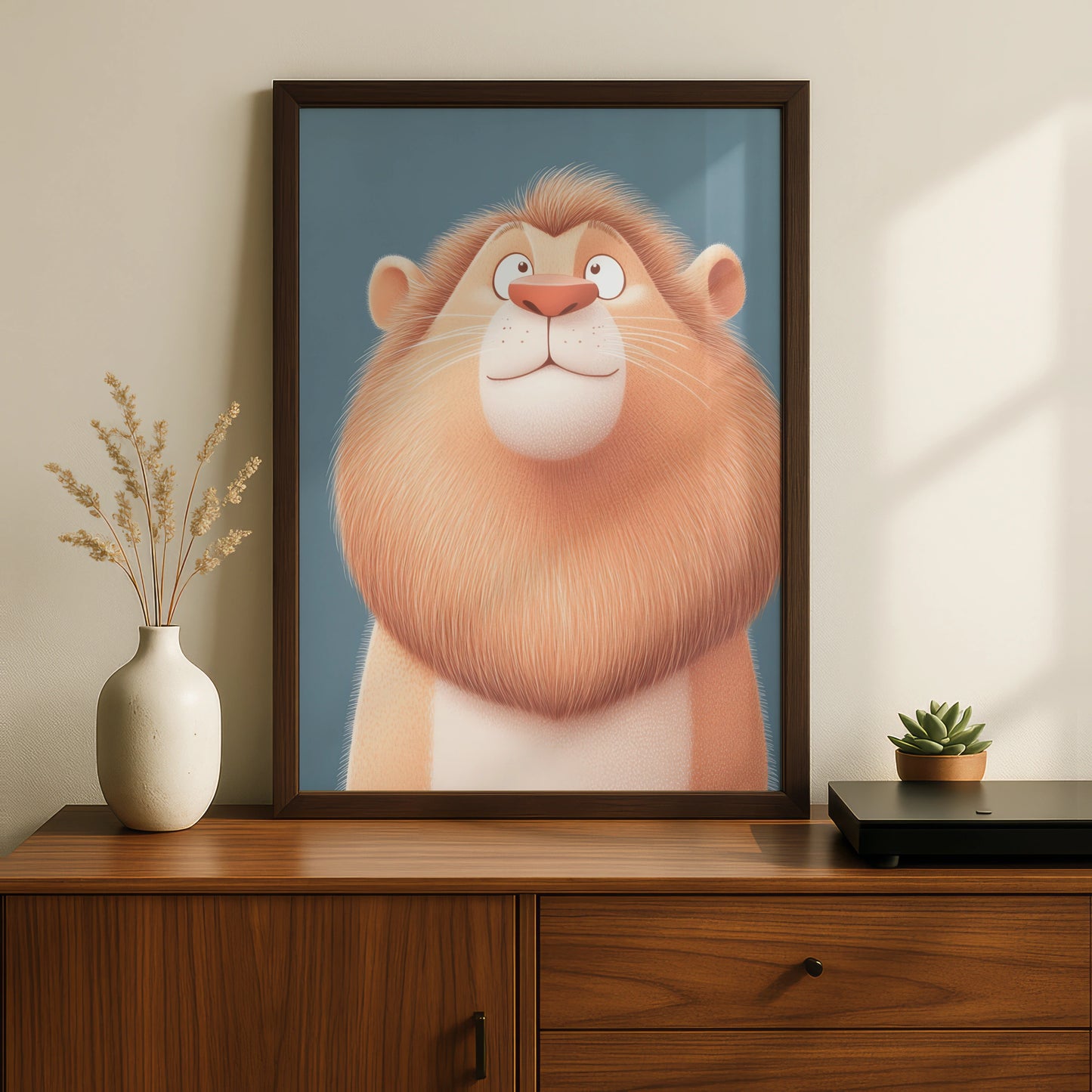 Cute Lion Nursery Wall Art, Baby Boy Room Poster, Kids Animal Print, Children's Decor