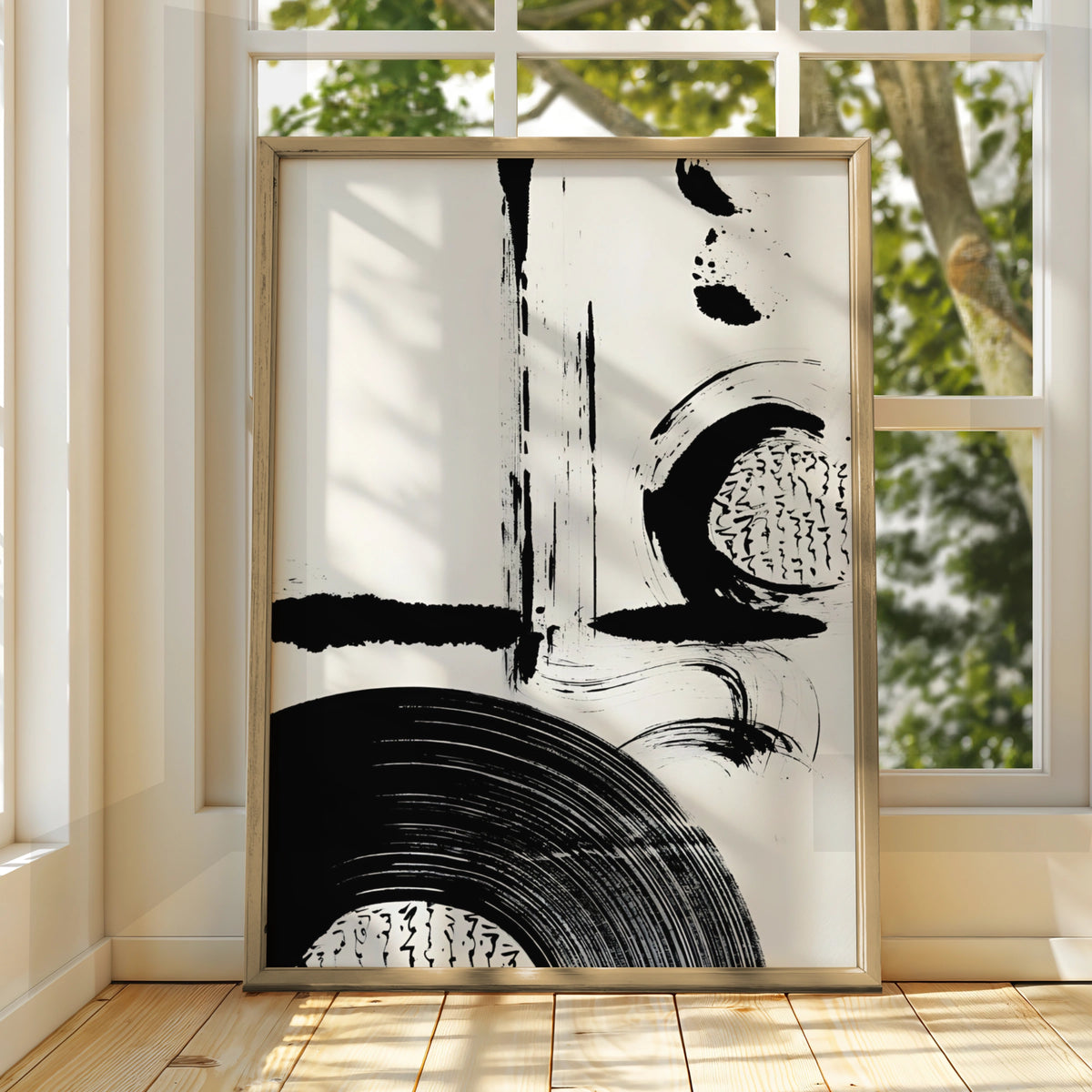 Bold Monochrome Abstract Wall Art, Black and White Modern Print, Gallery Wall Poster