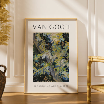 Van Gogh Blossoming Acacia 1890 Wall Art Print | Green Blue Botanical Poster – product image 1