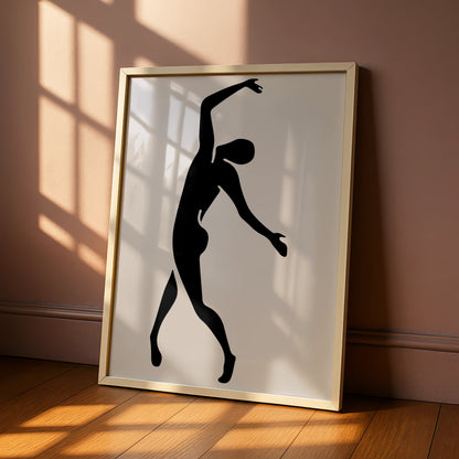 Henri Matisse Dancer Poster, Black Silhouette Figure Art, Minimalist Wall Art Print