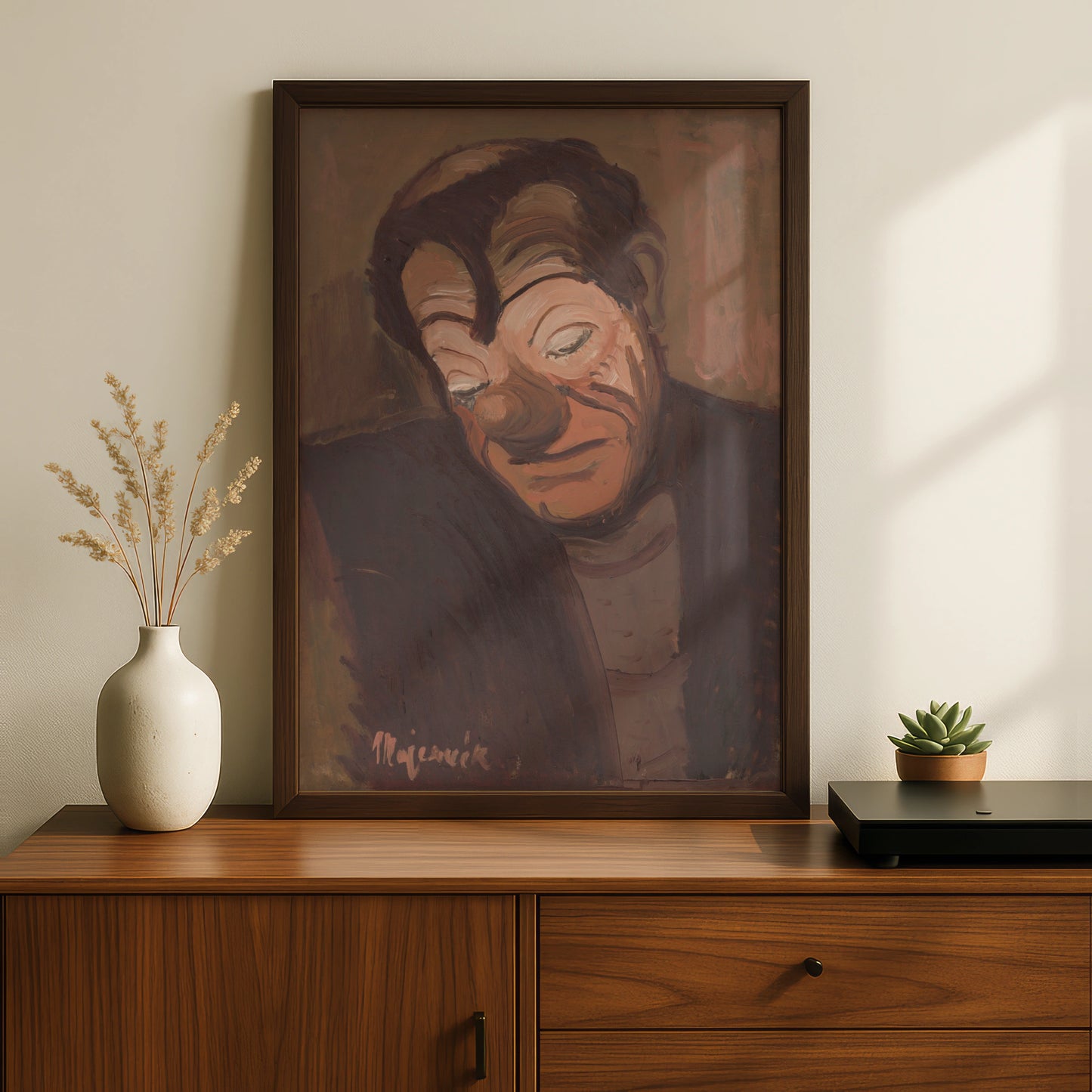 Halloween Creepy Face Poster, Spooky Portrait Wall Art, Dark Gothic Print, Horror Decor