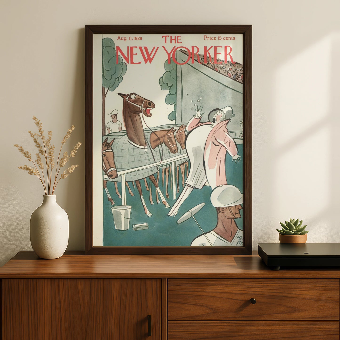The New Yorker August 1928 Horse Racing Cover Poster, Vintage Art Deco Wall Art Print