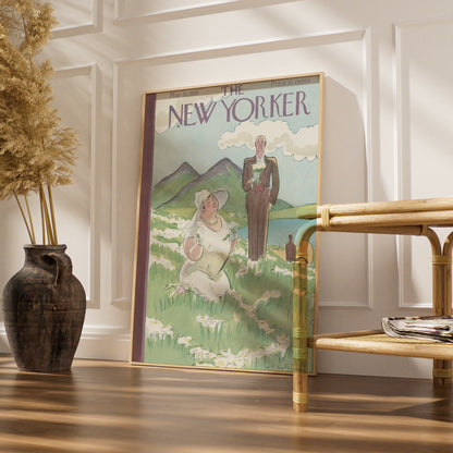 The New Yorker May 1928 Cover Poster, Vintage Wedding Daisy Field Wall Art Print