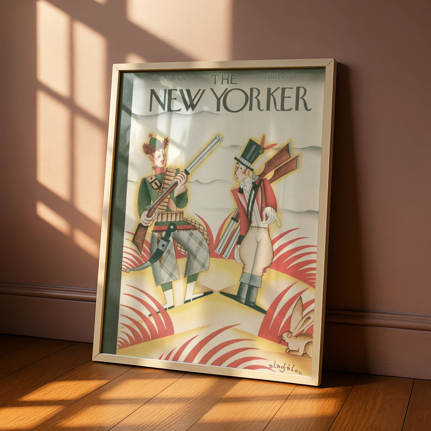 New Yorker 1928 Cover Art Poster, Vintage Hunting Scene, Art Deco Wall Print