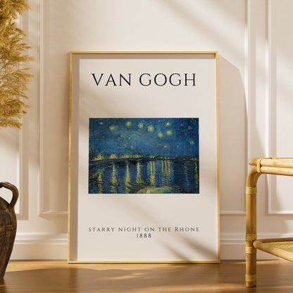 Van Gogh Starry Night on the Rhone Wall Art Print | Blue Vintage Poster, Living Room – product image 1