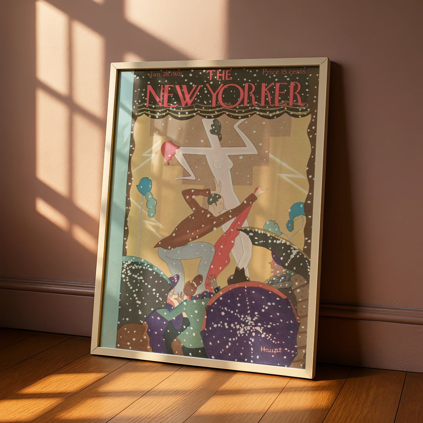 The New Yorker January 1928 Cover Poster, Art Deco Dancing Print, Vintage Wall Art