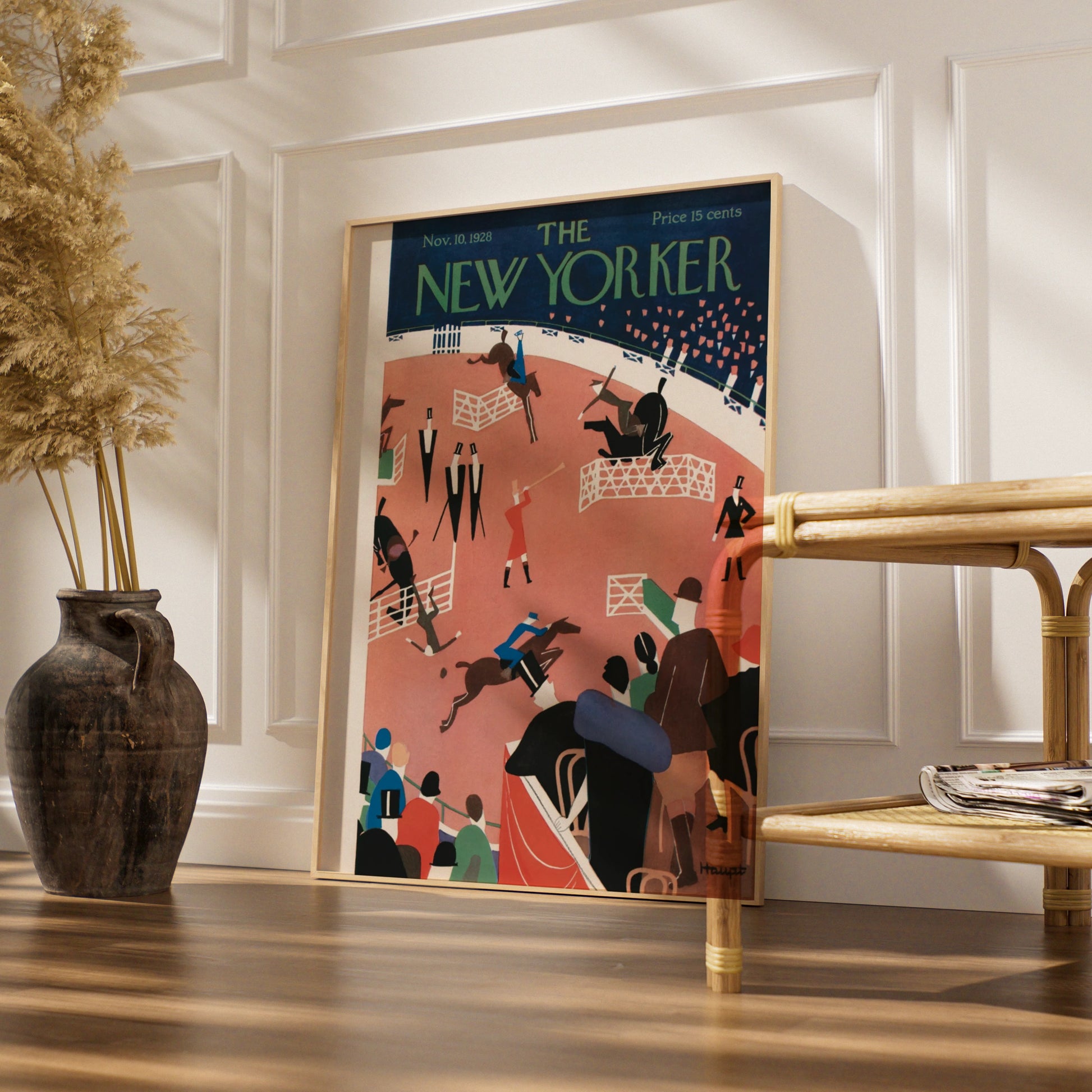 The New Yorker November 1928 Horse Show Poster, Art Deco Equestrian Wall Art Print