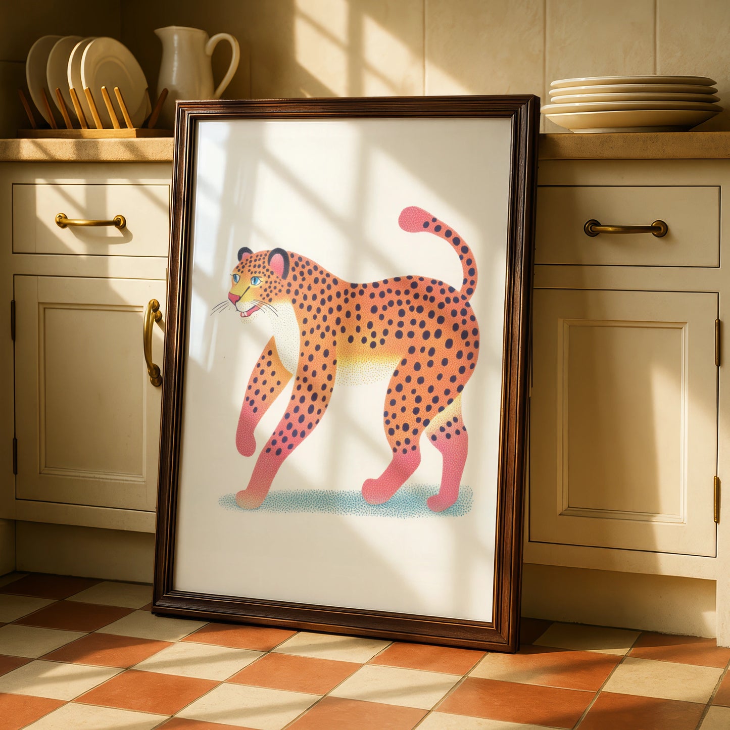 Leopard Nursery Wall Art, Colourful Cheetah Print, Kids Animal Poster, Children's Room Decor