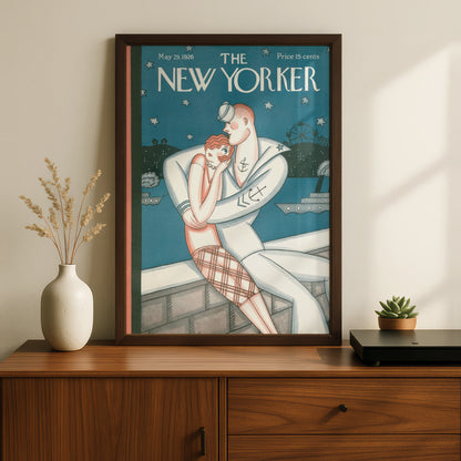 The New Yorker May 1926 Sailor Romance Cover Poster, Vintage Art Deco Wall Art