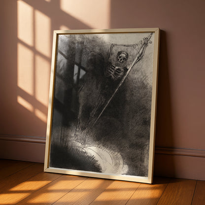 Grim Reaper Skeleton Wall Art, Dark Halloween Poster, Gothic Skull Print, Macabre Home Decor