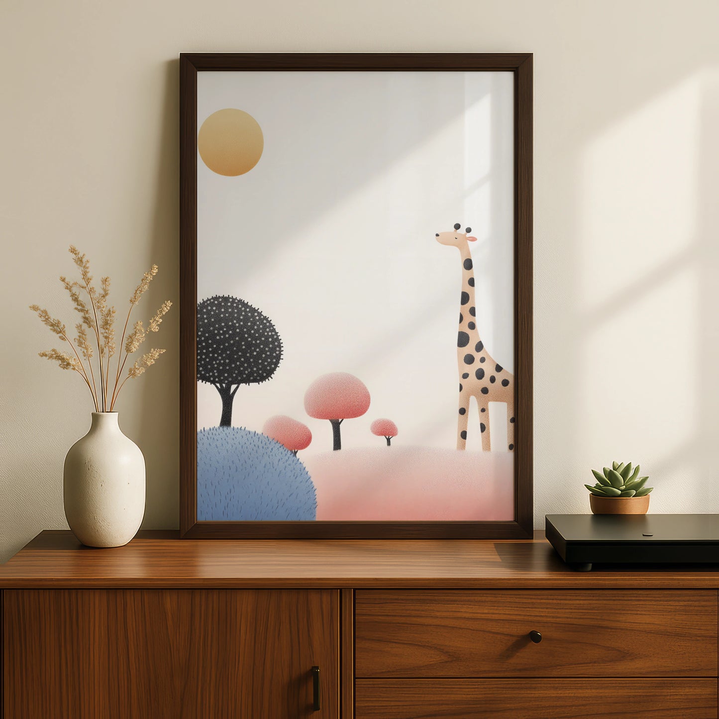 Giraffe Nursery Wall Art, Safari Animal Print, Baby Room Poster, Kids Boho Decor