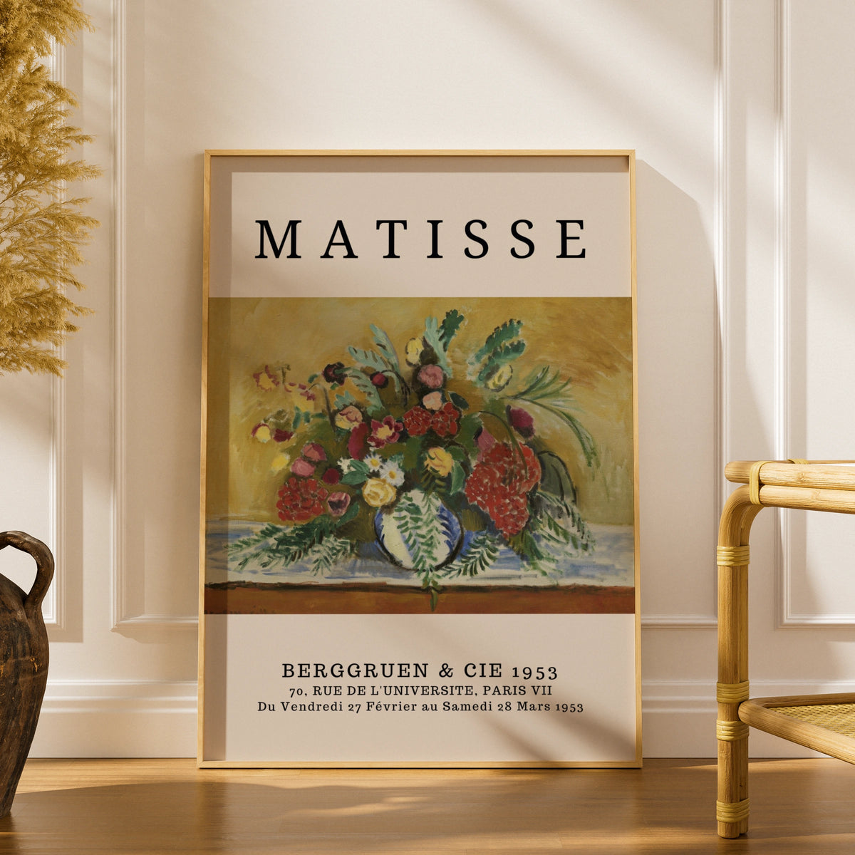 Vintage Floral Bouquet Wall Art Print, Colourful Botanical Modernist Poster – product image 1