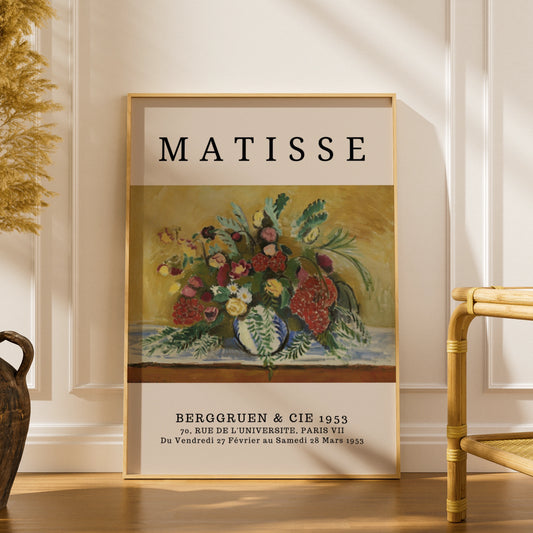 Vintage Floral Bouquet Wall Art Print, Colourful Botanical Modernist Poster – product image 1