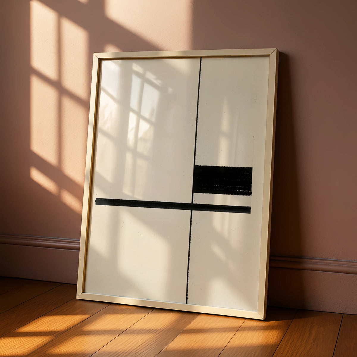 Abstract Geometric Lines Print, Monochrome Wall Art, Black and White Minimalist Poster