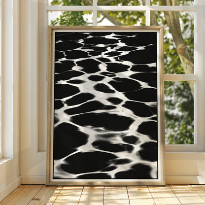 Water Reflection Print, Monochrome Wall Art, Black and White Abstract Poster, Modern Neutral Decor