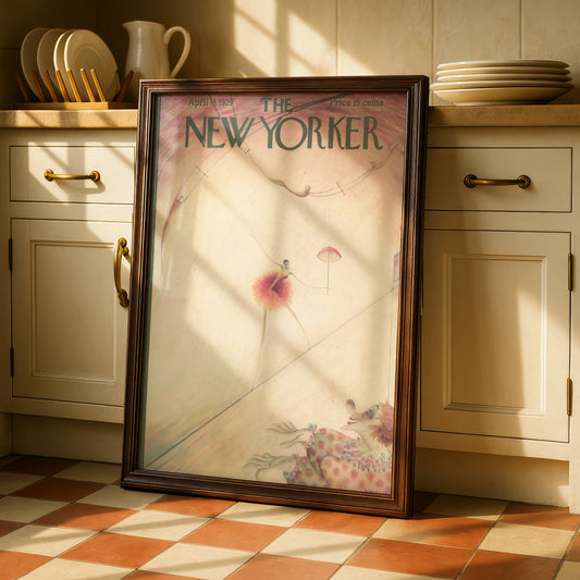 New Yorker 1929 Circus Poster, Vintage Tightrope Art Print, Art Deco Wall Decor